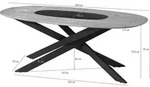 MASSIVMOEBEL24 Esstisch oval Akazie 200x100x76 natur lackiert / Mikado-Beine...