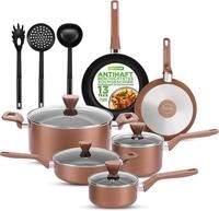 NutriChef Kochtopf Set 13-teilig &ndash; Antihaft Topfset & Pfannenset mit Deckeln &ndash;