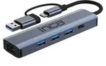 Inca IUTP-5T, USB Typ-C, USB 3.0, USB Typ-C, RJ-45, 1000 Mbit/s, Grau, 0,112 m,