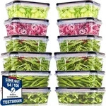 Frischhaltedosen Set 12 St&uuml;ck, 6x1000ml + 6x1500ml, auslaufsicher, BPA-frei,