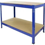 Werkbank Q-Rax 120x60x90cm MDF h&ouml;henverstellbar 200kg Traglast pro Boden - Blau
