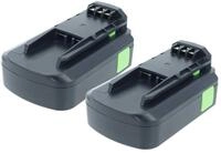 vhbw 2x Akku kompatibel mit Festool TSC 55 Li 5.2 REB-Plus, T18 Drill Drivers,...