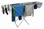 Relaxdays W&auml;schest&auml;nder ausziehbar, klappbar, Metall, 18 m Trockenl&auml;nge,
