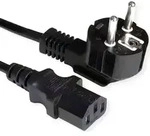 VALUE Netzkabel, gerade IEC-Buchse, Schutzkontakt CEE 7/7 auf Kaltger&auml;te C13,