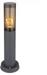 LED Sockelleuchte Anthrazit, Edelstahl, Feuer-Effekt, H 45 cm - Grau
