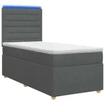 vidaXL Boxspringbett mit Matratze Dunkelgrau 90 x 200 cm Stoff - Dunkelgrau