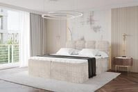 ALTDECOR Boxspringbett - H4 Matratze und Topper - NINA - 180x200 - Creme -