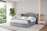 ALTDECOR Polsterbett mit Bettkasten - ZORAN - 140x200 - Grau - Bett mit Matratze