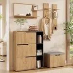 okwish Garderoben-Set mit Schuhschrank und Schuhbank, Viel...