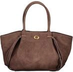 Braune Damenhandtasche mit Kontrastdetails und praktischem Design