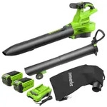 Greenworks 40V Akku Laubsauger/Laubbl&auml;ser mit b&uuml;rstenlosem Motor, 370 km/h,...