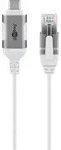 Ethernet-Kabel USB-C 3.1 auf RJ45, Slim, 5 m - Schwarz/Silber