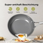 Keramik Pfanne Induktion 24cm Grau DiamondTitan Antihaft Backofenfest