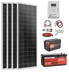 VEVOR 200W 12V Komplettes Solarpaket, 2PCS 100W monokristalline Solarpanels + 12,8V