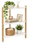 Relaxdays Eckregal, HxBxT: 60 x 46 x 25 cm, 3 Ablagen, Standregal Wohnzimmer,...