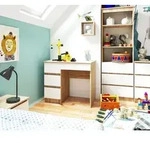 Schreibtisch 90cm mit 4 Schubladen Computertisch Arbeitstisch f&uuml;r B&uuml;ro &...