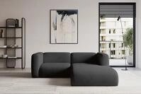 ALTDECOR Ecksofa - MIRA-L1 - 227x179x89 - Schwarz - Corner Sofa Eckcouch Couch