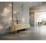DELIFE Lowboard Cuor 150 cm Keramik Laminam&reg; Sabbia Eichefarbig 1 Klappe 1 Schubfach