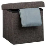 Relaxdays Faltbarer Sitzhocker, Sitzcube als Fu&szlig;ablage, Sitzw&uuml;rfel aus Leinen,