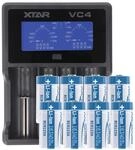 Schnell-Ladeger&auml;t und 8 Akkus CR123A mit 3,6 Volt bis 3,7 Volt, max. 850mAh