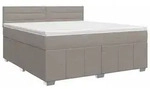 vidaXL Boxspringbett mit Matratze Taupe 180 x 200 cm Stoff - Taupe