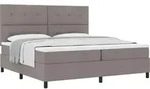 vidaXL Boxspringbett mit Kopfteil Taupe 200 x 200 cm Stoff - Taupe
