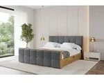 ALTDECOR Polsterbett mit Bettkasten - ENZO7-Z - 140x200 - Dunkelgrau - Bett mit