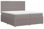 vidaXL Boxspringbett mit Matratze Taupe 200 x 200 cm Stoff - Taupe