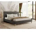 MKS MEBLE Polsterbett LUMARO CLASSIC 180x200 mit Lattenrost & Kopfteil, Modernes