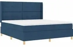 vidaXL Boxspringbett mit LED-Lichtleisten Blau 180 x 200 cm Stoff - Blau