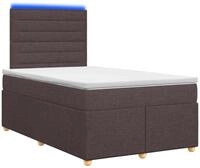 vidaXL Boxspringbett mit Matratze Dunkelbraun 120 x 190 cm Stoff