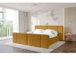 ALTDECOR Polsterbett mit Bettkasten - RIVO-Z - 160x200 - Senfgelb - Bett mit Matratze