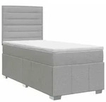 vidaXL Boxspringbett mit Matratze Hellgrau 90 x 200 cm Stoff - Hellgrau