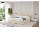 ALTDECOR Polsterbett mit Bettkasten - FALIO-v1 - 180x200 - Beige - Bett mit Matratze
