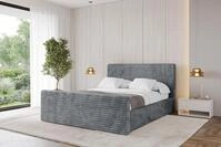 ALTDECOR Polsterbett mit Bettkasten - ALOVA-Z - 120x200 - Dunkelgrau - Bett mit