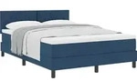 vidaXL Boxspringbett mit Matratze mit Kopfteil Blau 160 x 200 cm Stoff - Blau