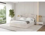 ALTDECOR Polsterbett mit Bettkasten - ZORAN - 200x200 - Beige - Bett ohne Matratze,
