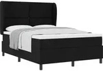 vidaXL Boxspringbett mit Matratze Schwarz 160 x 200 cm Stoff - Schwarz