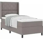 vidaXL Boxspringbett mit Matratze mit Kopfteil Taupe 90 x 200 cm Stoff - Taupe