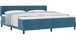 vidaXL Boxspringbett mit Kopfteil Dunkelblau 200 x 200 cm Samt - Blau