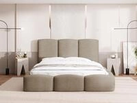 Polsterbett 140 x 200 cm mit Bettkasten und Metall-Lattenrost &ndash; Modernes...