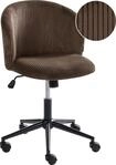 BELIANI B&uuml;rostuhl Dunkelbraun Cord Drehbar H&ouml;henverstellbar Modernes Design...