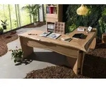 MASSIVMOEBEL24 Eckschreibtisch Akazie 185x163x76 natur lackiert PURE ACACIA #749
