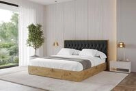 ALTDECOR Polsterbett mit Bettkasten - ENZO5 - 120x200 - Schwarz - Bett mit...