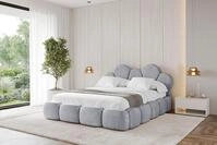 ALTDECOR Polsterbett mit Bettkasten - LANA - 120x200 - Grau - Bett mit Matratze