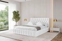ALTDECOR Polsterbett mit Bettkasten - LARO - 120x200 - Wei&szlig; - Bett ohne...