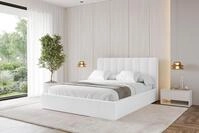 ALTDECOR Polsterbett mit Bettkasten - STERA - 140x200 - Wei&szlig; - Bett ohne...