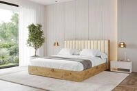 ALTDECOR Polsterbett mit Bettkasten - ENZO4 - 120x200 - Beige - Bett ohne Matratze,
