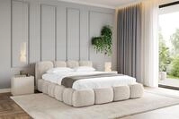 ALTDECOR Polsterbett mit Bettkasten - KALA-v1 - 140x200 - Beige - Bett mit Matratze