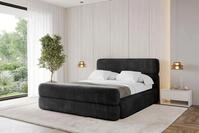 ALTDECOR Polsterbett mit Bettkasten - ENORA-Z - 200x200 - Schwarz - Bett mit...
